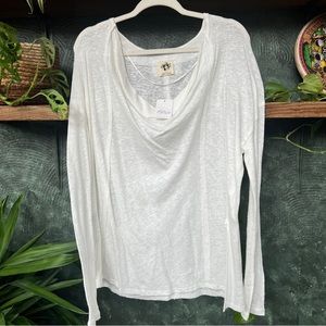NWT Free People White Long Sleeve Shirt